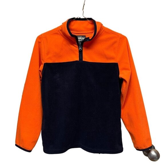 OSHKOSH B'gosh Fleece Colorblock Henley Orange Blue Size Youth 10/12 - Picture 1 of 4